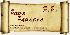 Pava Pavičić vizit kartica